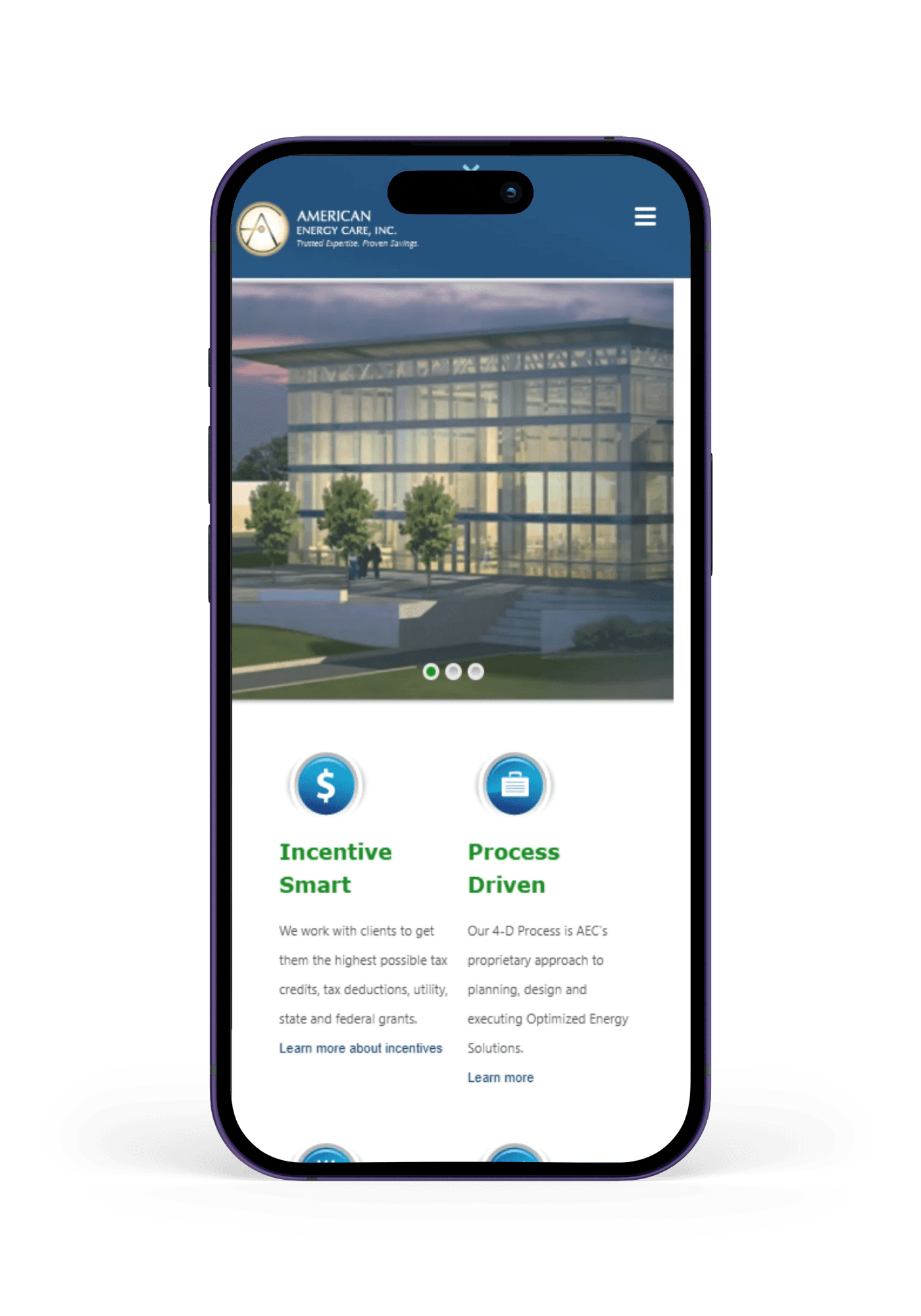 Typical agency-built site mobile preview